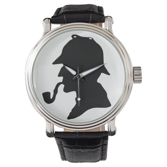 Relógio Sherlock Holmes Silhouette Wrist Watch (Frente)