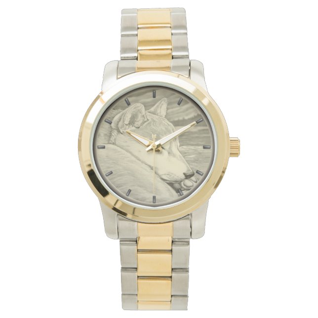 Relógio Shiba Inu Assista Cachorro Sobre Shiba Inu (Frente)