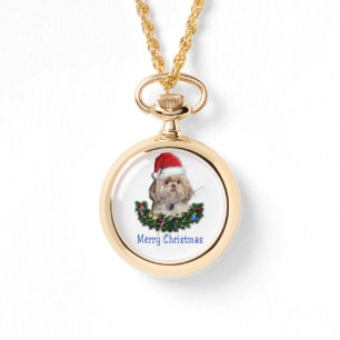 Relógio Shih-Tsu Dog Natal