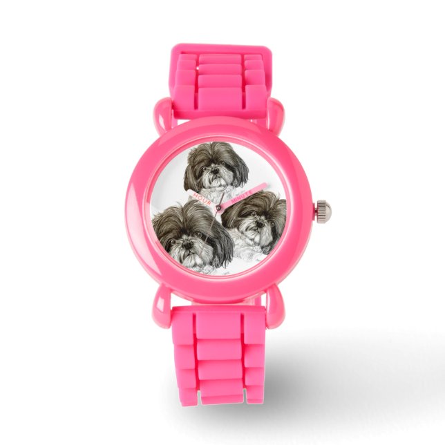 Relógio Shih Tzu Watch com arte original (Frente)
