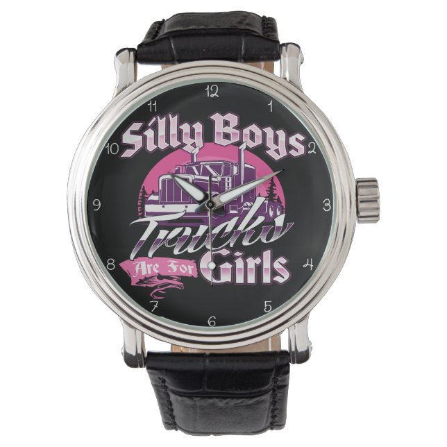 Relógio Silly Boys: Trucks Are For Girls (Frente)