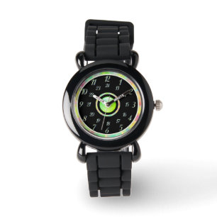 Relógio Silver Black Green Watch