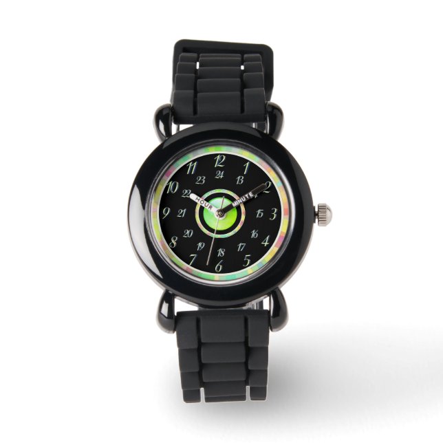 Relógio Silver Black Green Watch (Frente)