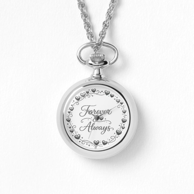 Relógio Silver locket watch "Forever Always" with heart de (Frente)