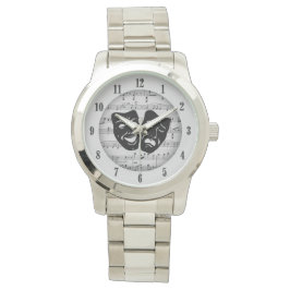 Relógio Silver Music e Theater Mask Watch