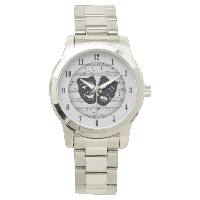 Relógio Silver Music e Theater Mask Watch (Frente)