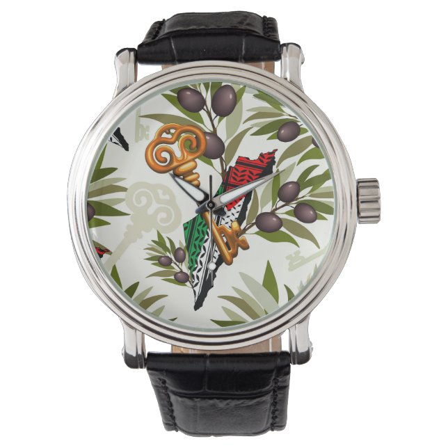 Relógio Símbolo chave palestino do direito de retorno (Frente)