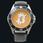 Relógio Símbolo de bitmoeda,<br><div class="desc">Símbolo Bitmoney,  Watch.</div>