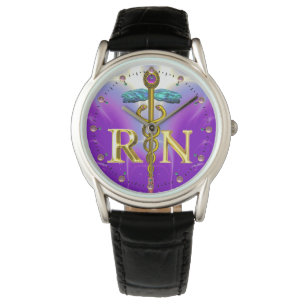 Relógio SÍMBOLO DE ENFERMEIRO REGISTRADO DO CADUEUS Dourad