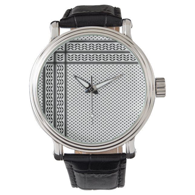 Relógio Símbolo Keffiyeh do Padrão de Resistência Palestin (Frente)