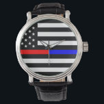 Relógio símbolo vermelho azul da polícia bombeiros símbolo<br><div class="desc">polícia de bombeiros de linha vermelha azul símbolo dos eua bandeira americana</div>