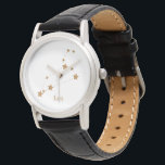 Relógio Símbolo Zodiac Moderno Dourado Leo | Elemento Fogo<br><div class="desc">Símbolo Zodiac Moderno Dourado Leo | Elemento Fogo</div>