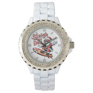 Relógio Simple Elegant Christmas Watercolor Botanical