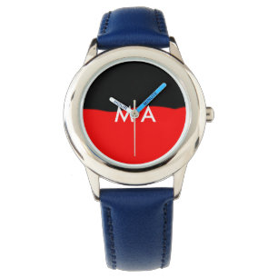 Relógio Simple monogram add your name letter man minimal t