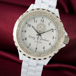 Relógio Simple Vintage Monogram Couple Names