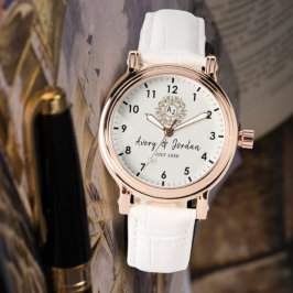 Relógio Simple Vintage Monogram Couple Names