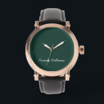 Relógio Simples Emerald Green Professional<br><div class="desc">Esses minimalistas simples podem ser personalizados para incluir um nome ou qualquer texto de sua escolha. Se você não quer texto e prefere apenas um vazio,  então você pode simplesmente excluir o texto.</div>