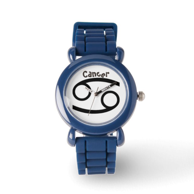 Relógio Sinal de cancer do Zodíaco. Childrens Watches. (Frente)