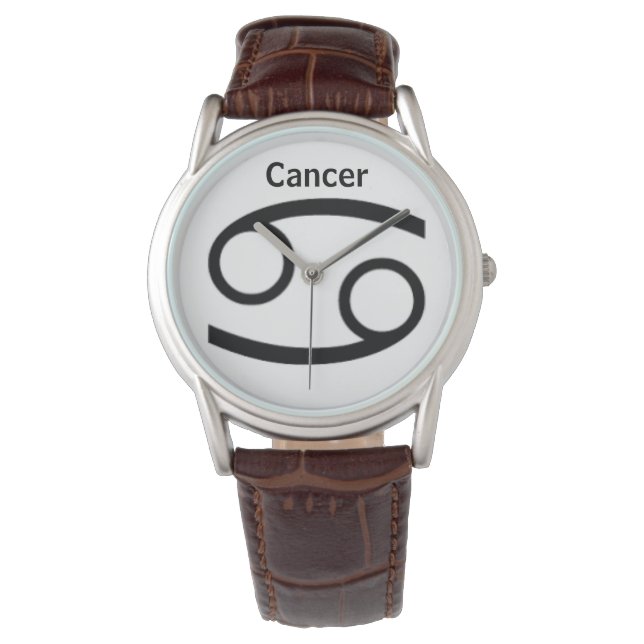 Relógio Sinal de cancer do Zodíaco. Mens Watches. (Frente)