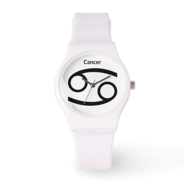 Relógio Sinal de cancer do Zodíaco. Mens Watches. (Frente)