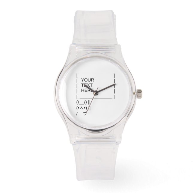 Relógio Sinal de protesto coelho/Texto ASCII personalizáve (Frente)