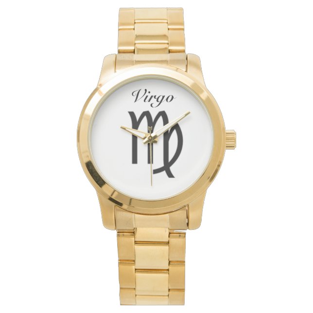 Relógio Sinal de Virgem do Zodíaco. Mens Watches. (Frente)
