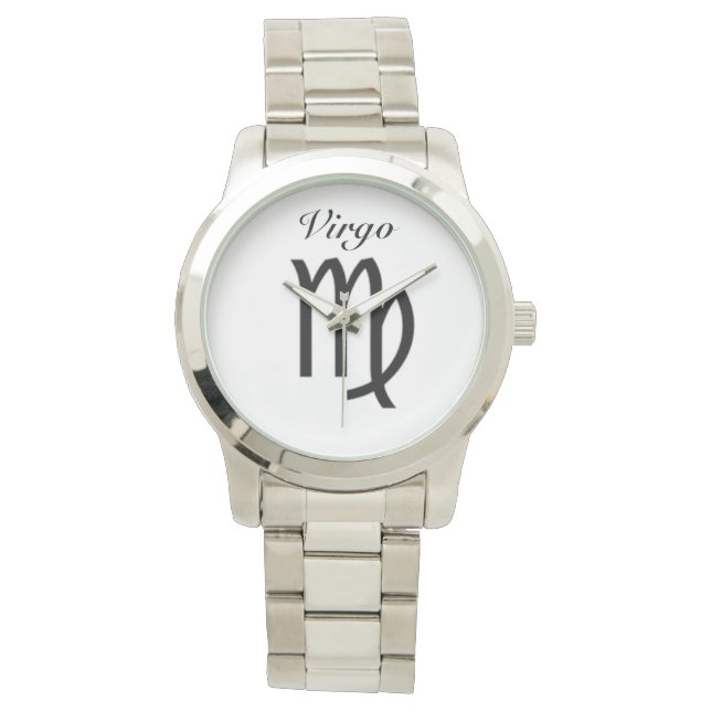 Relógio Sinal de Virgem do Zodíaco. Mens Watches. (Frente)
