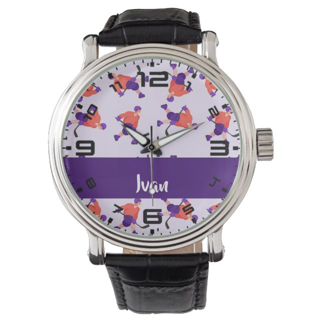 Relógio Skating ice hockey player pattern (Frente)