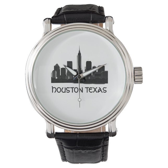 Relógio Skyline do Houston Texas Personalizado (Frente)