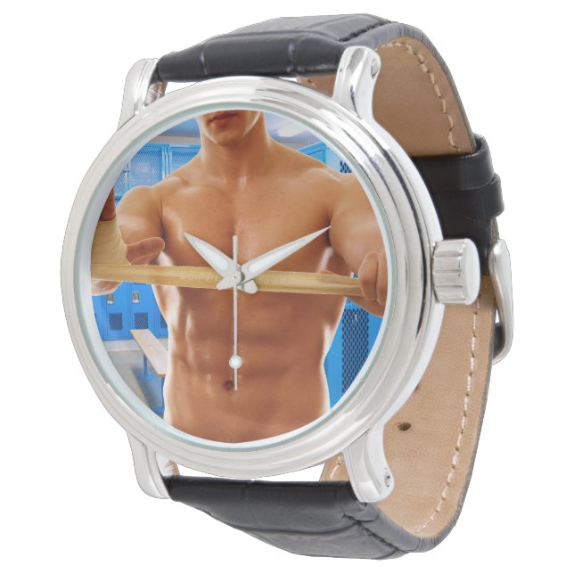 Relógio SlipperyJoe muscular homem abdominal quarto de ves (Angular)