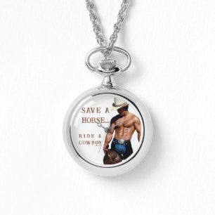 Relógio SlipperyJoe's Salve a cavalo Ride A Cowboy hat mus