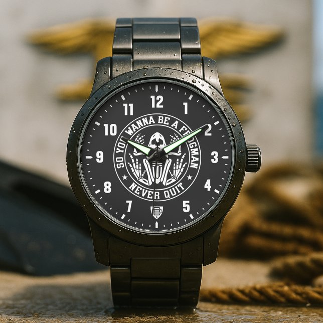 Relógio So You Wanna Be A Frogman Patch Black (So You Wanna Be A Frogman - Never Quit Patch Black Stainless Steel Watch)