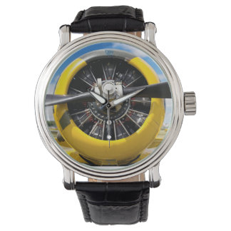 Relógio Solteiro Yellow Prop Planer Closeup (Fechamento do