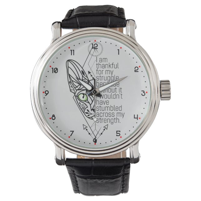 Relógio 😻 Sphynx com sabedoria (Frente)