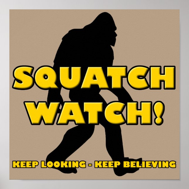 Relógio Squatch Poster engraçado Sasquatch Bigfoot (Frente)