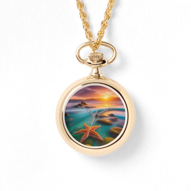 Relógio Starfish na praia no Dawn (Frente)