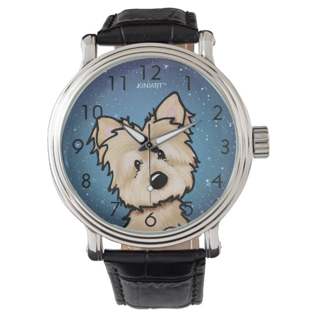 Relógio Starry Night Cairn Terrier Wrist Watch (Frente)