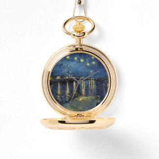 Relógio Starry Night on the Rhone Pocket Watch – Van Gogh 