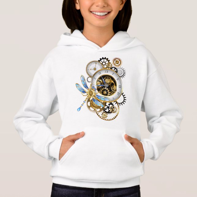 Relógio Steampunk com Libélula Mecânica (Frente)