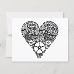 Relógio Steampunk funciona e coração de engrenagen