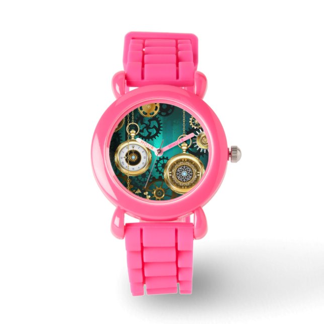 Relógio Steampunk Jewelry Watch em um fundo verde (Frente)