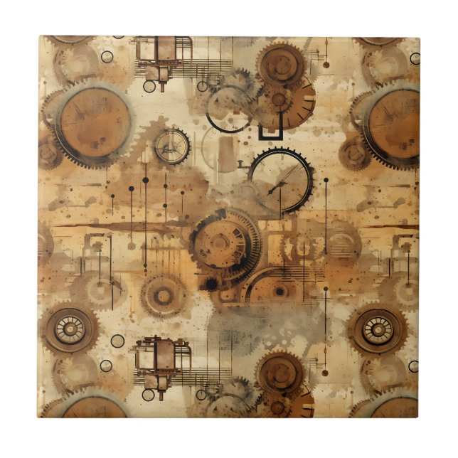 Relógio Steampunk Rústico Grunge (Frente)