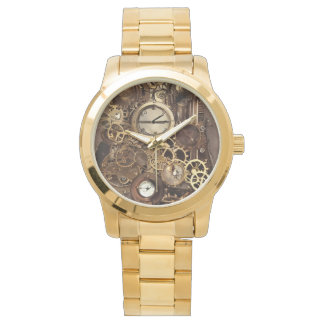 Relógio Steampunk Watch Gears Dourado Mens Art Watch