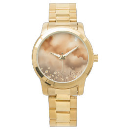 Relógio Stormy Orange Sky Pequenas Flores Pulso