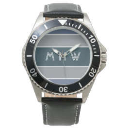 Relógio Stripes Monitores de monograma personalizados de p