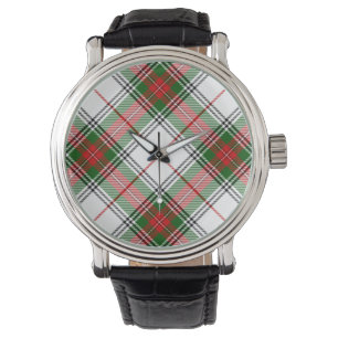 Relógio Stuart / Stewart tartan xadrez verde branca