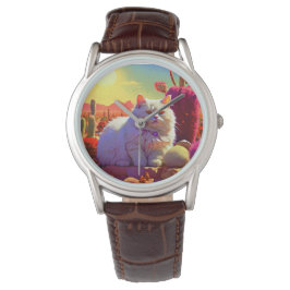 Relógio Stylish fluffy cat watch for cat lovers