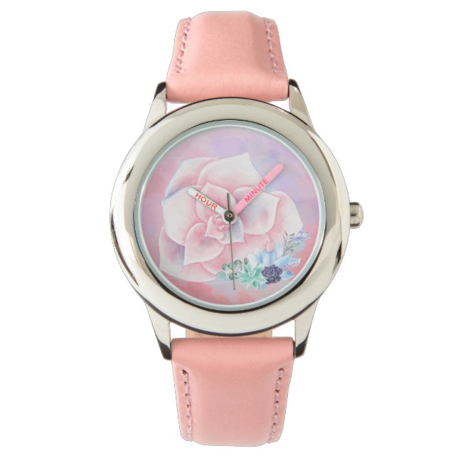 Relógio Sucultivos de Aquarela (Frente)