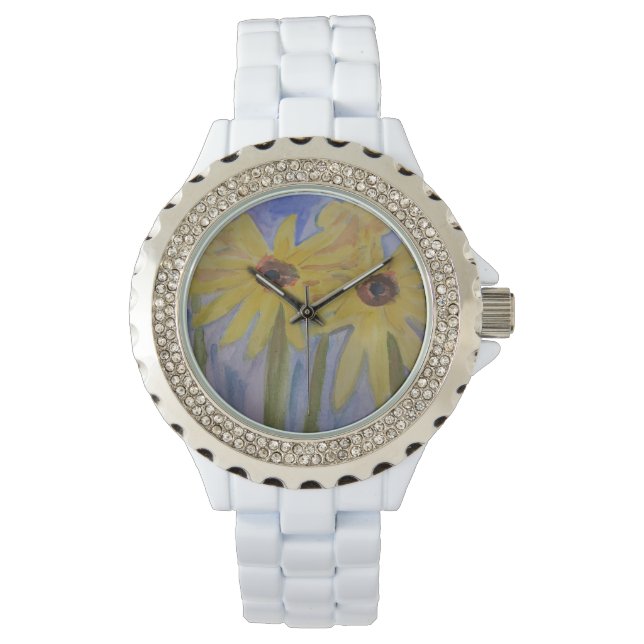 Relógio Summer Amarelo Sunflower Watch (Frente)