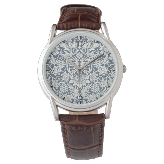 Relógio Sunflower Design (por William Morris) Watch (Frente)